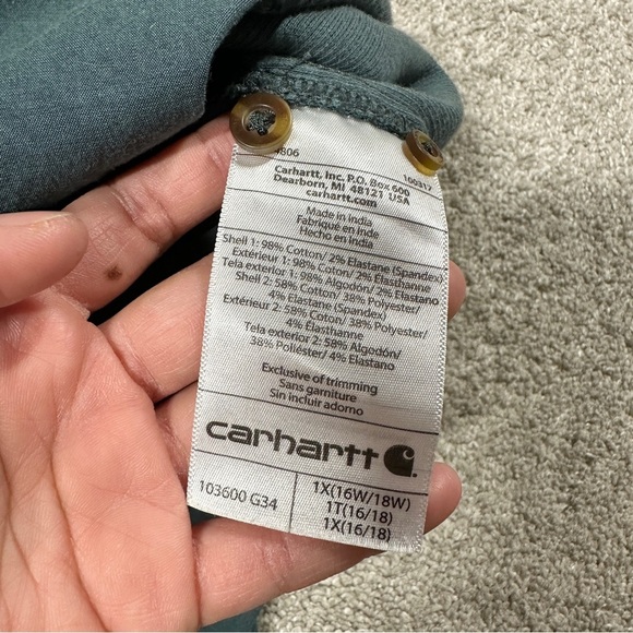 Carhartt Rugged Flex Bozeman Button Down Work Shirt Longsleeve Balsam Green 1X - Picture 13 of 15